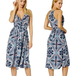 Roxy Rooftop Sunrise Strappy Midi Wrap Dress Blue Size XS NWT